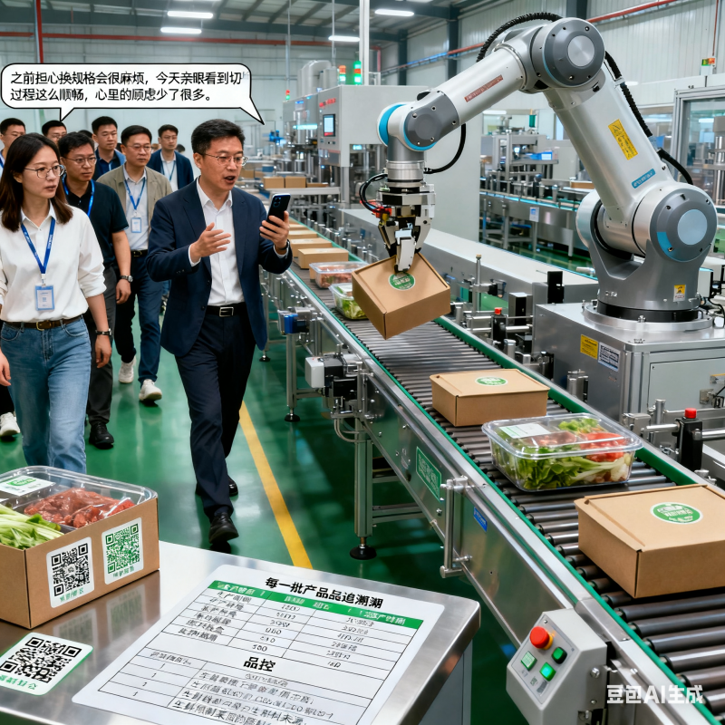 鮮盒智造零距離：包裝盒側(cè)面果蔬生鮮預(yù)制菜全自動平面流水線實地考察實錄(圖3)