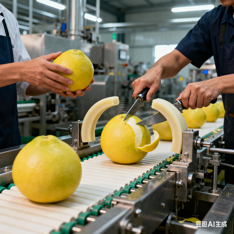 蜜柚西瓜雙頭去皮機生產(chǎn)線，好用嗎？(圖2)