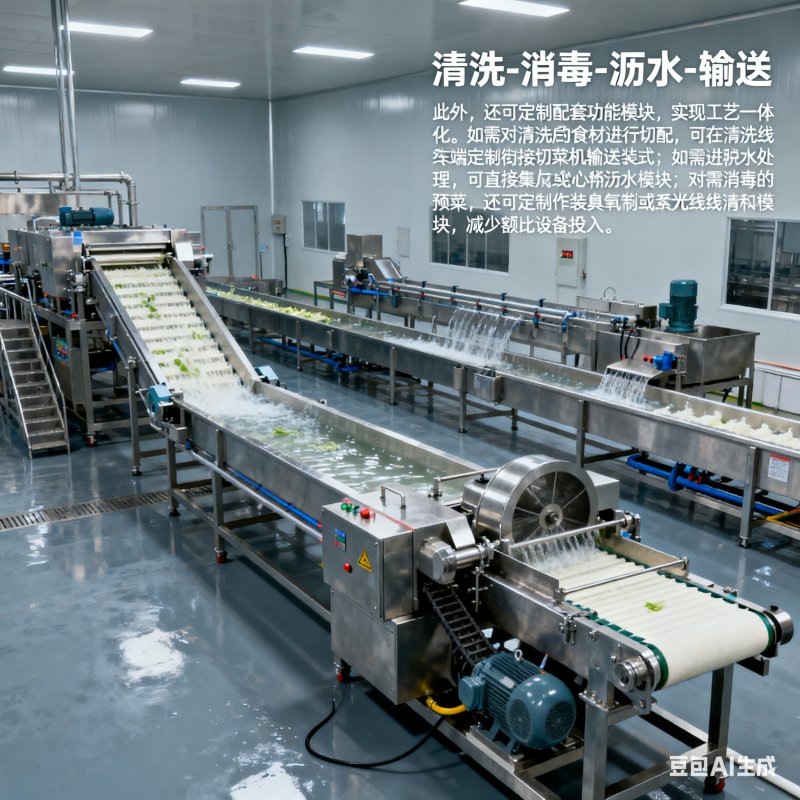 預(yù)制菜大型氣泡清洗線，支持定制嗎？(圖4)
