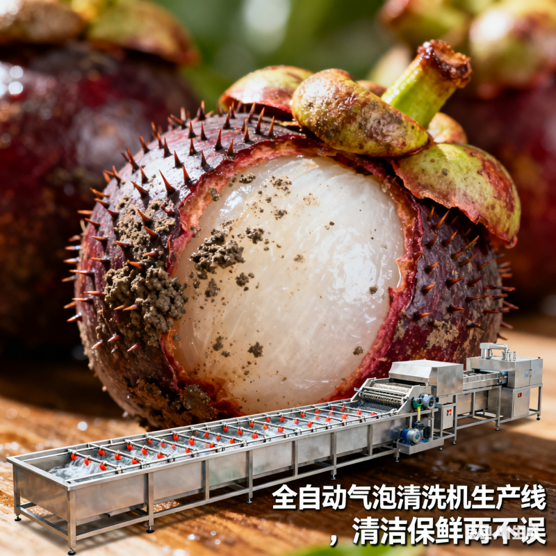 全自動(dòng)氣泡清洗線，山竹清洗有妙招？