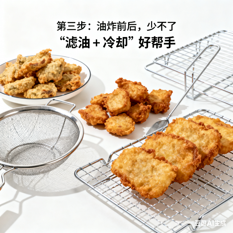 小酥肉油炸機配預(yù)制菜生產(chǎn)線，要搭哪些設(shè)備？(圖3)