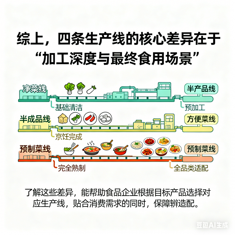 預(yù)制菜、方便菜、半成品菜、凈菜生產(chǎn)線有何不同？(圖5)