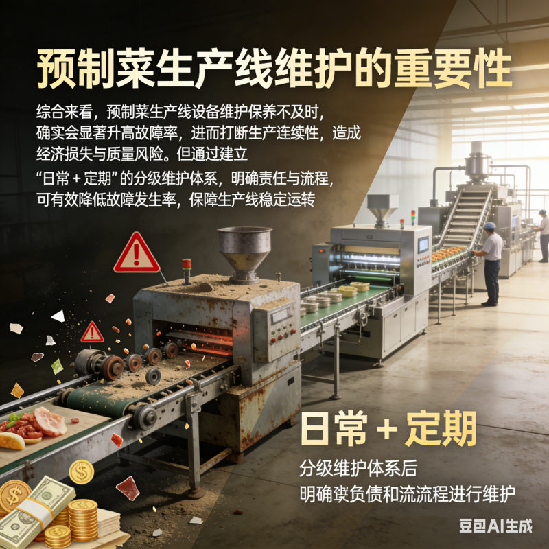 預(yù)制菜生產(chǎn)線設(shè)備維護(hù)保養(yǎng)不及時(shí)，會(huì)升高故障率并影響生產(chǎn)連續(xù)性嗎？(圖5)