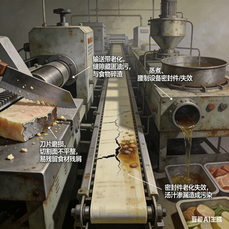 預(yù)制菜生產(chǎn)線設(shè)備老化 衛(wèi)生不達(dá)標(biāo)易引發(fā)交叉污染？(圖2)