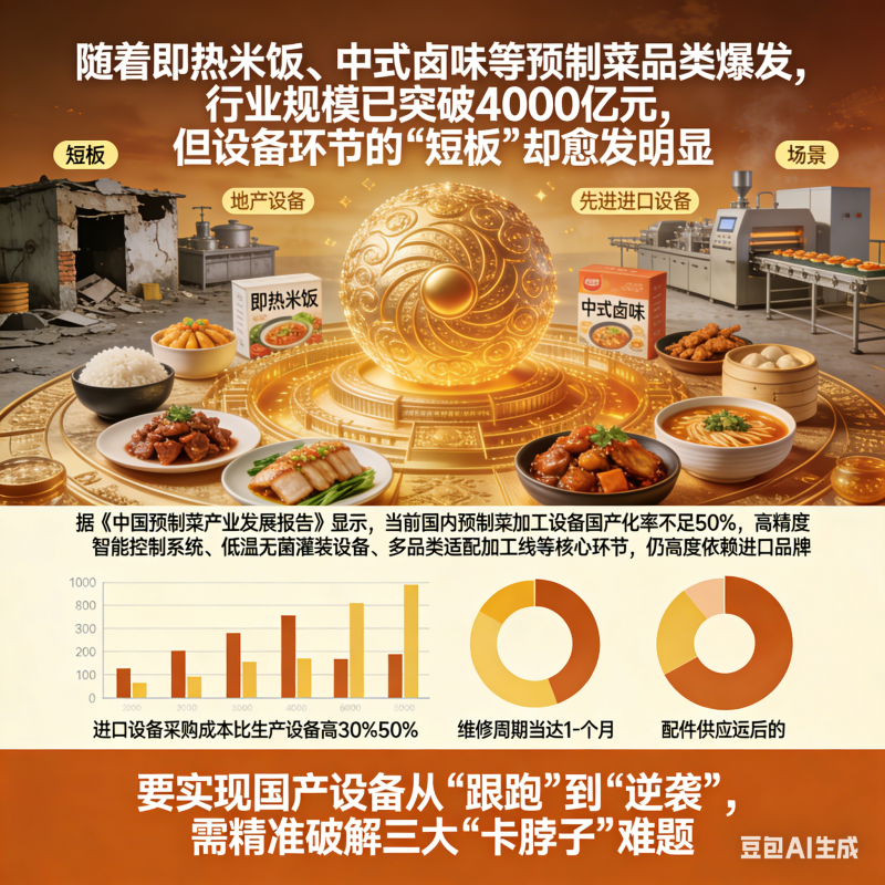 預(yù)制菜設(shè)備國(guó)產(chǎn)化率不足 50%，如何破局 “卡脖子”？(圖1)